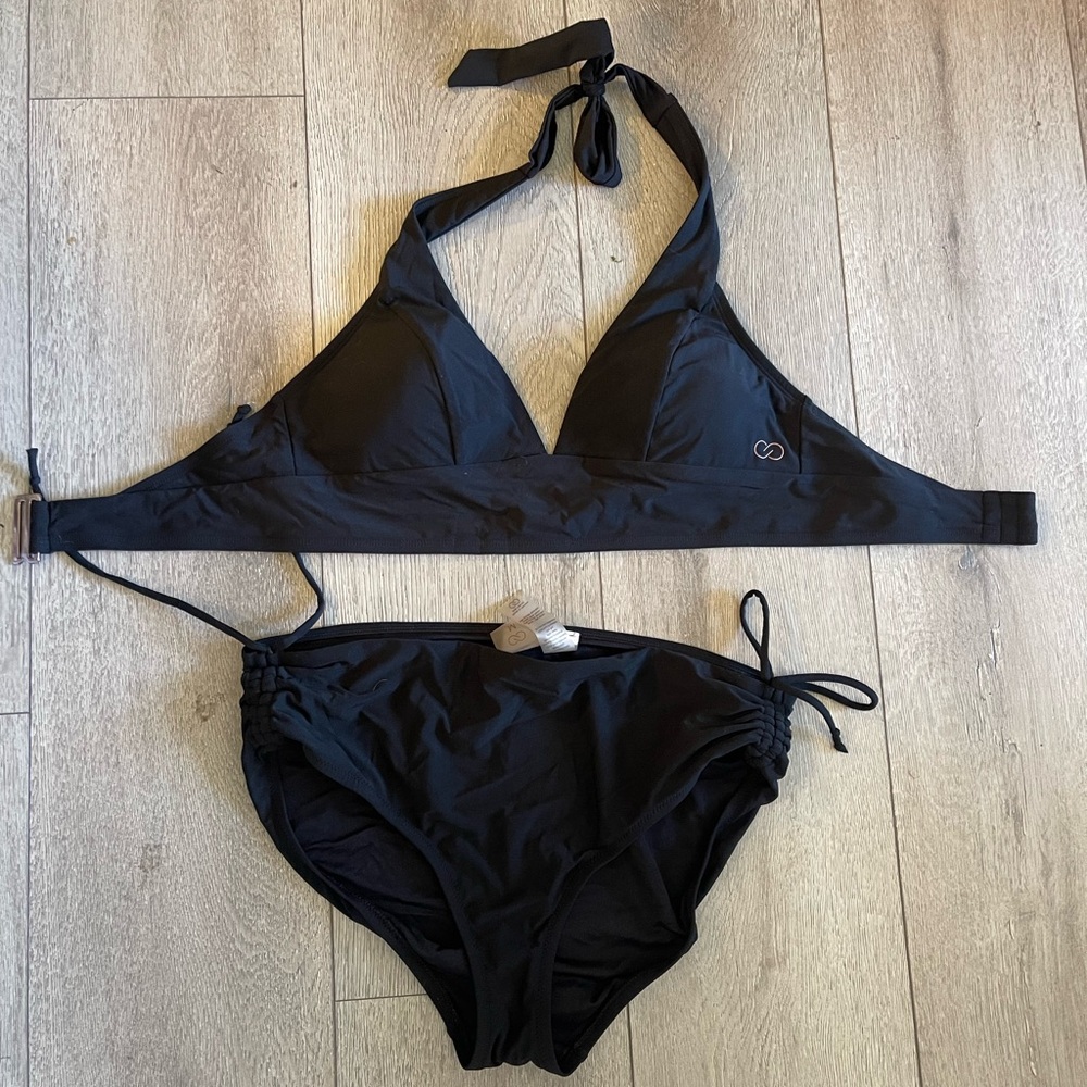 Calia Black Halter Bikini Set